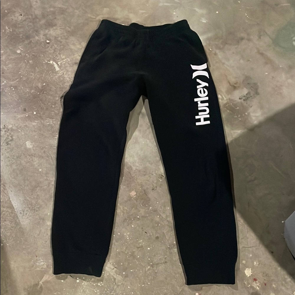 Hurley Black Tapered Joggers with Elastic Cuffs